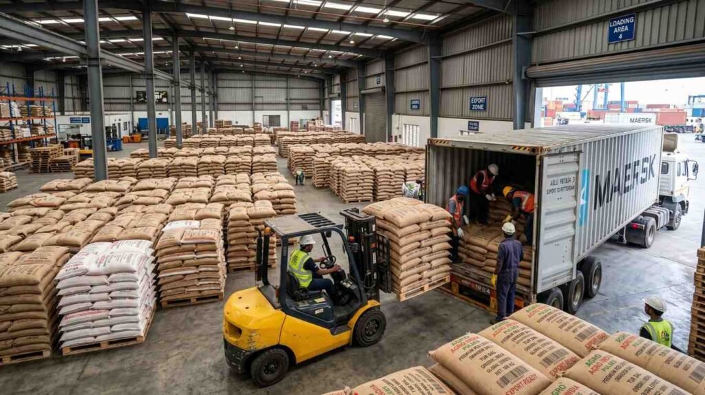 Bulk packaging and international export of Indian pulses